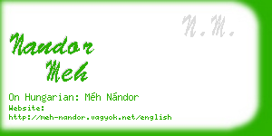 nandor meh business card