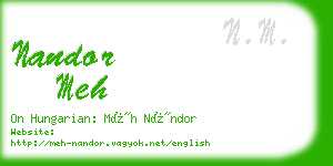 nandor meh business card